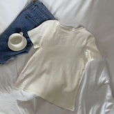 Women's Solid Color Short-sleeved T-shirt Slim-fit Crop-top